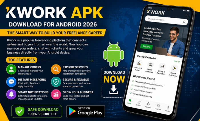 Kwork APK Download (freelaning app) for Android 2026